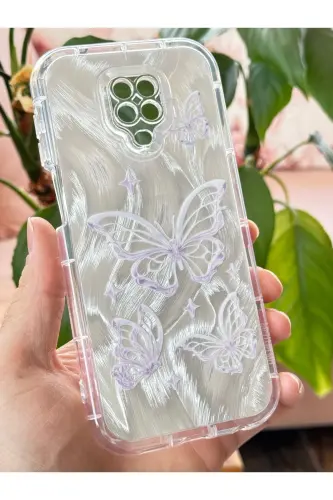 Redmi Note 9 Pro/9S Kılıf Sök Tak Kamera Korumalı Parlak Hologramlı Kelebek Desenli Darbe Emici-IMDKelebek - 6