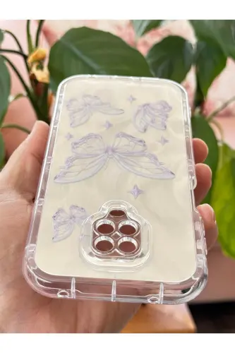 Redmi Note 9 Pro/9S Kılıf Sök Tak Kamera Korumalı Parlak Hologramlı Kelebek Desenli Darbe Emici-IMDKelebek - 7