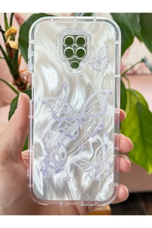Redmi Note 9 Pro/9S Kılıf Sök Tak Kamera Korumalı Parlak Hologramlı Kelebek Desenli Darbe Emici-IMDKelebek - 4