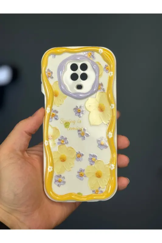 Redmi Note 9 Pro/9S Kılıf Tasarımlı Desenli Kamera Korumalı Papatya Çiçek Renkli Silikon Kap - Cici Papatya - 7