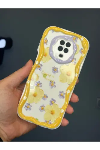 Redmi Note 9 Pro/9S Kılıf Tasarımlı Desenli Kamera Korumalı Papatya Çiçek Renkli Silikon Kap - Cici Papatya - 4