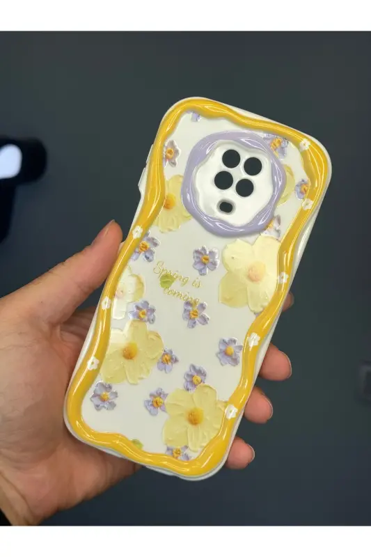 Redmi Note 9 Pro/9S Kılıf Tasarımlı Desenli Kamera Korumalı Papatya Çiçek Renkli Silikon Kap - Cici Papatya - 4