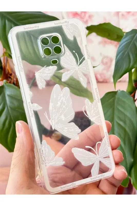 Redmi Note 9 Pro/9S Kılıf Tasarımlı Desenli Kamera Korumalı Şeffaf Kelebek Esnek Yumuşak Silikon - Desi Kelebek - 2