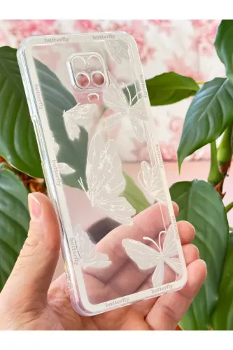 Redmi Note 9 Pro/9S Kılıf Tasarımlı Desenli Kamera Korumalı Şeffaf Kelebek Esnek Yumuşak Silikon-Desi Kelebek - 4