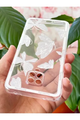 Redmi Note 9 Pro/9S Kılıf Tasarımlı Desenli Kamera Korumalı Şeffaf Kelebek Esnek Yumuşak Silikon-Desi Kelebek - 6