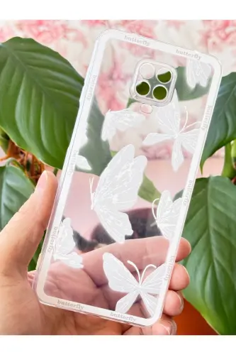 Redmi Note 9 Pro/9S Kılıf Tasarımlı Desenli Kamera Korumalı Şeffaf Kelebek Esnek Yumuşak Silikon-Desi Kelebek - 3