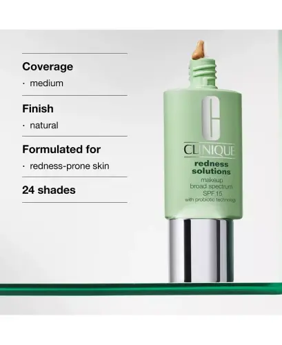 Redness Solutions Makeup Broad Spectrum SPF 15 With Probiotic Technology Foundation, 1 fl. oz. - Calming Alabaster - 3