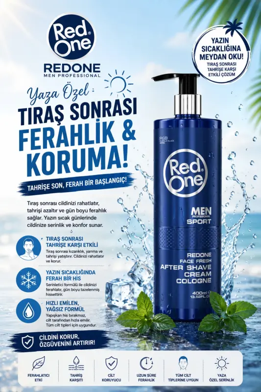 Redone Krem Kolonya Sport Tıraş Sonrası Balsam Rahatlatır Ve Ferahlatır 400 ml 8697926007606 - 1