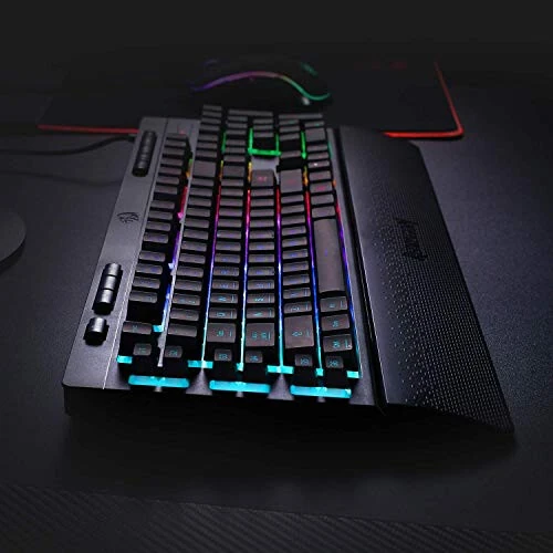 Redragon K512 Shiva RGB Backlit Membrane Gaming Keyboard with Multimedia Keys, Linear Mechanical-Feel Switch, 6 Extra On-Board Macro Keys, Dedicated Media Control, Detachable Wrist Rest - 7
