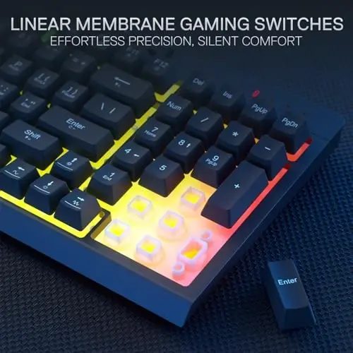 Redragon K515 PRO Shiva RGB Wireless Membrane Gaming Keyboard, 98 Keys Mechanical-Feel Keyboard w/Smooth Linear Switch, On-Board Macro & Multimedia Keys, Detachable Wrist Rest, Software Supported - 5