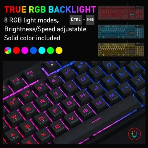 Redragon K521-E Gaming Keyboard with Knob, RGB 104 Keys Wired Keyboard | Mechanical Feeling Keyboard, 12 Multimedia Keys, Anti-Ghosting, Programmable Software, Compatible with PC, PS4/5, Xbox - 5