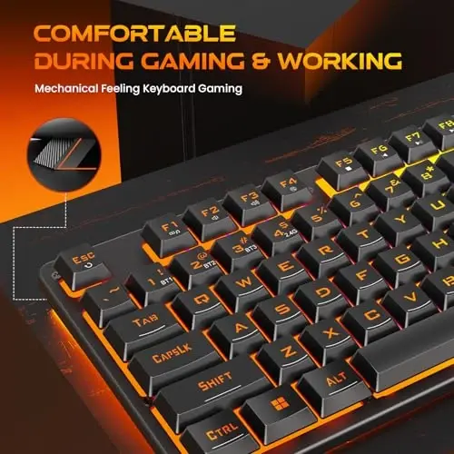 Redragon K521KS Wireless Gaming Keyboard, Tri-Mode BT/2.4G/USB-C RGB Mechanical Feeling Keyboard with Multimedia Keys, 4000mAh Battery, Anti-Ghosting, Compatible with PC - Upgrade - 5