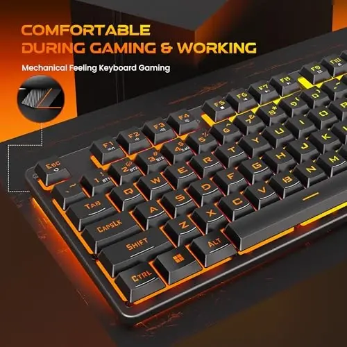 Redragon K521WL Wireless Gaming Keyboard with Knob, Tri-Mode BT/2.4G/USB-C RGB Mechanical Feeling Keyboard with Multimedia Keys, 4000mAh Battery, Anti-Ghosting, Compatible with PC - Upgrade - 6