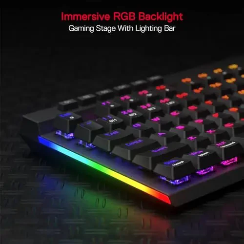 Redragon K580 PRO Wireless RGB Gaming Keyboard, 3-Modes 104 Keys Mechanical Keyboard w/Hot-Swap Socket, Dedicated Media Controls & Onboard Macro Recording, Linear Red Switch - 3