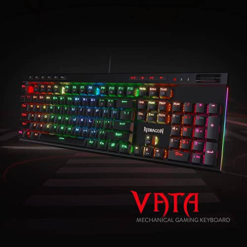 Redragon K580 VATA RGB LED Backlit Mechanical Gaming Keyboard with Macro Keys & Dedicated Media Controls, Hot-Swappable Socket, Onboard Macro Recording (Brown Switches) - 2