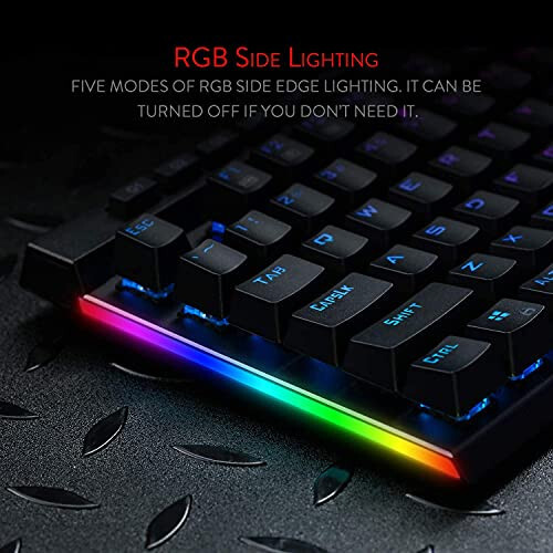 Redragon K580 VATA RGB LED Backlit Mechanical Gaming Keyboard with Macro Keys & Dedicated Media Controls, Hot-Swappable Socket, Onboard Macro Recording (Brown Switches) - 6