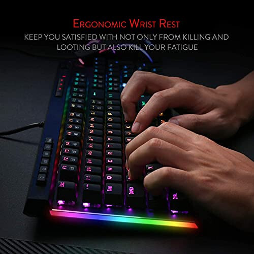 Redragon K580 VATA RGB LED Backlit Mechanical Gaming Keyboard with Macro Keys & Dedicated Media Controls, Hot-Swappable Socket, Onboard Macro Recording (Brown Switches) - 7