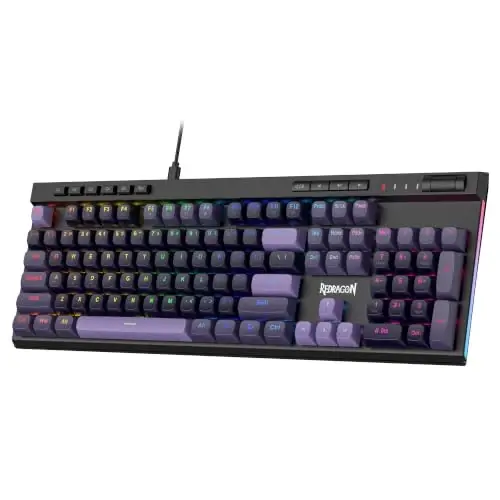 Redragon K580 Wired RGB Hall-Effect Magnetic Gaming Keyboard, Media Wheel | 0.1mm Adjustable Actuation for Valorant & FPS Stop-Shoot Precision, Zero Input Delay, 8K Polling, Fast Onboard Combo G Keys - 1
