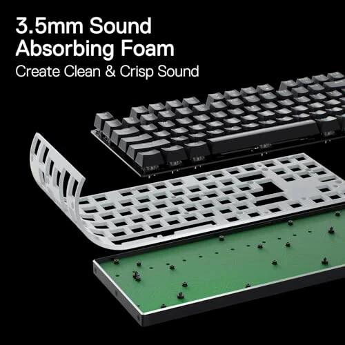 Redragon K660 (K556 TKL) RGB Wired Gaming Keyboard, 80% 87 Keys Mechanical Keyboard w/Aluminum Base, Upgraded Hot-Swap Socket and Noise Absorbing Foams, Quiet Linear Red Switch - Redragon