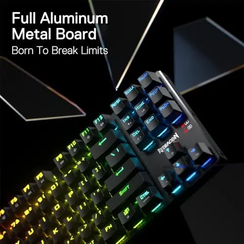 Redragon K660RGB-PRO (K556 TKL) Wireless Gaming Keyboard, 80% 87 Keys BT/2.4Ghz Tri-Mode Aluminum Mechanical Keyboard w/Mac Function Keys, Hot-Swap Sockets & Noise Absorbing Form, Red Switch - 5