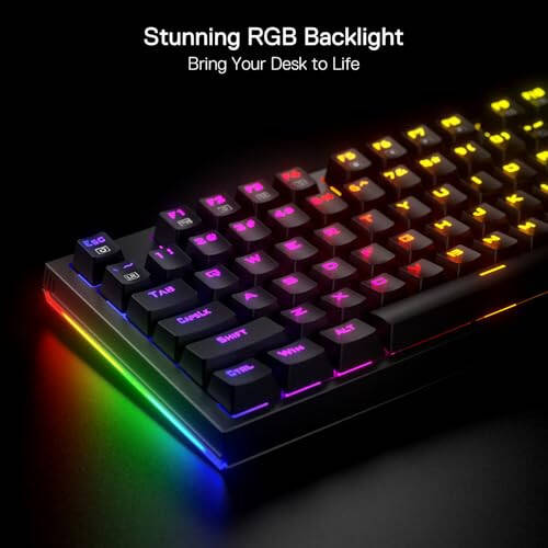 Redragon K670 RGB Backlit Gaming Keyboard, 104 Keys Hot-Swap Mechanical Keyboard, Upgraded Socket, Quiet Linear Red Switch - 5