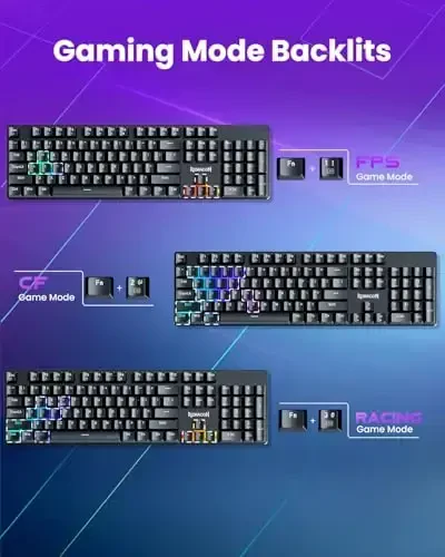 Redragon K671KS Wireless Mechanical Gaming Keyboard, Tri Mode BT/2.4G/USB-C Hot Swappable Custom Keyboard, RGB Backlit Computer Gaming Keyboards, PBT Keycaps, Programmable for PC/Tablet/MAC - 6