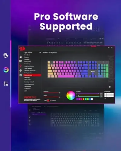 Redragon K671KS Simsiz Mexanik Oʻyin Klaviatura, Tri Mode BT/2.4G/USB-C Hot Swappable Maxsus Klaviatura, RGB Orqa Yorugʻlik Kompyuter Oʻyin Klaviaturalari, PBT Kalpaklar, PC/Planshet/MAC uchun Dasturlanadigan - 5