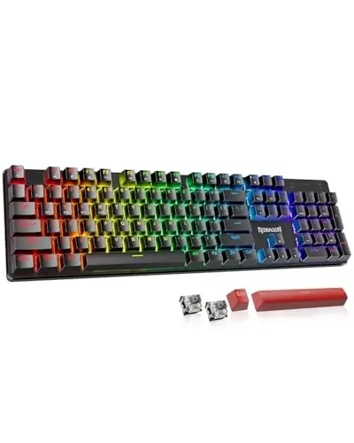 Redragon K671KS Simsiz Mexanik Oʻyin Klaviatura, Tri Mode BT/2.4G/USB-C Hot Swappable Maxsus Klaviatura, RGB Orqa Yorugʻlik Kompyuter Oʻyin Klaviaturalari, PBT Kalpaklar, PC/Planshet/MAC uchun Dasturlanadigan - REDRAGON