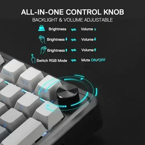 Redragon K686 PRO 98 Keys Wireless Gasket RGB Gaming Keyboard, 3-Mode PBT Mechanical Keyboard w/Hot-Swap South-Facing RGB Socket, Dedicated Knob Control & 5-Layer Noise Dampening, Gradient PBT Keycaps - 6