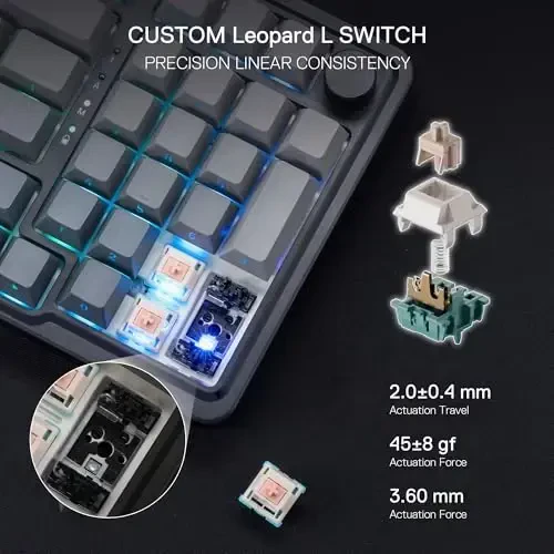 Redragon K686 PRO 98 Keys Wireless Gasket RGB Gaming Keyboard, 3-Mode PBT Mechanical Keyboard w/Hot-Swap South-Facing RGB Socket, Dedicated Knob Control & 5-Layer Noise Dampening, Gradient PBT Keycaps - 5