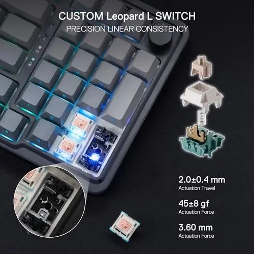 Redragon K686 PRO 98 Keys Wireless Gasket RGB Gaming Keyboard, 3-Mode PBT Mechanical Keyboard w/Hot-Swap South-Facing RGB Socket, Dedicated Knob Control & 5-Layer Noise Dampening, Gradient PBT Keycaps - 5