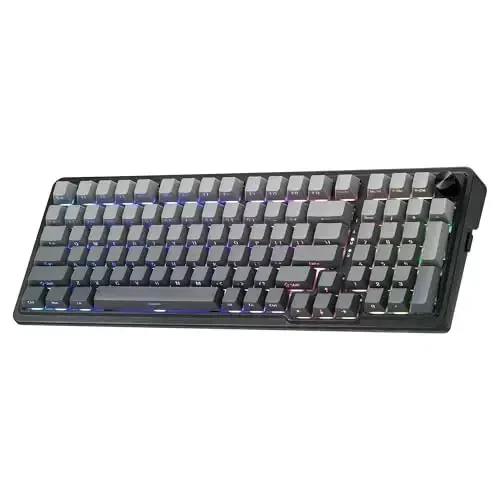 Redragon K686 PRO 98 Keys Wireless Gasket RGB Gaming Keyboard, 3-Mode PBT Mechanical Keyboard w/Hot-Swap South-Facing RGB Socket, Dedicated Knob Control & 5-Layer Noise Dampening, Gradient PBT Keycaps - REDRAGON