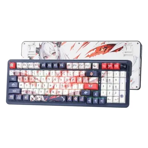 Redragon K686 PRO SE 98 Keys Wireless Gasket RGB Gaming Keyboard, 3-Mode Anime Mechanical Keyboard w/Hot-Swap Socket, Dedicated Knob Control & 5-Layer Noise Dampening, Custom Hi-Fi Linear Switch 