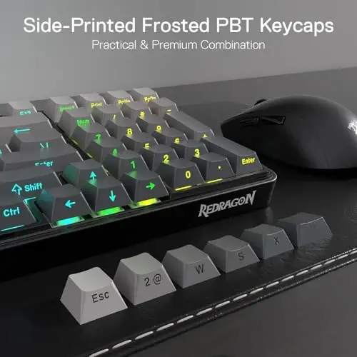 Redragon K744 GB PRO 99 Keys Wireless Gasket RGB Gaming Keyboard, 3-Mode Mechanical Keyboard w/Hot-Swap Socket, Gradient PBT Keycaps & 5-Layer Noise Dampening, Custom Linear Switch - 6
