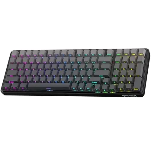 Redragon K744 GB PRO 99 Keys Wireless Gasket RGB Gaming Keyboard, 3-Mode Mechanical Keyboard w/Hot-Swap Socket, Gradient PBT Keycaps & 5-Layer Noise Dampening, Custom Linear Switch 