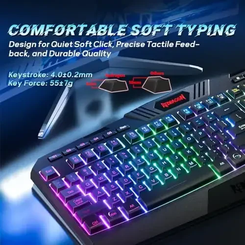 Redragon S101 Gaming Keyboard, M601 Mouse, RGB Backlit Gaming Keyboard, Programmable Backlit Gaming Mouse, Value Combo Set [New Version] - 6