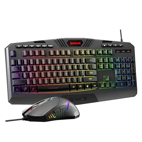 Redragon S101 O'yin Klaviaturasi, M601 Sichqoncha, RGB Yoritishli O'yin Klaviaturasi, Dasturlash Mumkin Yoritishli O'yin Sichqonchasi, Qiymatli To'plam [Yangi Versiya] 