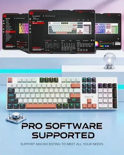 Redragon Wireless Mechanical Gaming Keyboard, Tri Mode BT/2.4G/USB-C Hot Swappable Custom Keyboard, RGB Backlit Computer Gaming Keyboards, PBT Keycaps, Programmable for PC/Tablet,K671WBR-KS - 5