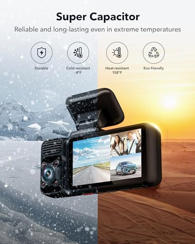 REDTIGER 4K 3 Kanallı Dash Cam 5G WiFi Dahili GPS 64GB Kartlı, 2160P+1080P+1080P Ön ve Arka İç Döngü Kaydı, 3 İnç Ekranlı Üçlü Araba Kamerası, IR Gece Görüşü, WDR, Park Modu - 11