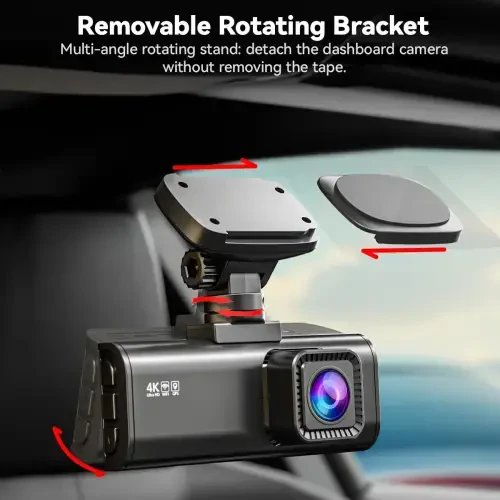 REDTIGER 4K Front and Rear Dash Cam, STARVIS 2 Sensor, 4K/2.5K+1080P Dual Dash Cam, Built-in WiFi & GPS, 3.18-inch IPS Screen, 170° Wide Angle, Parking Mode, 64GB card - 9