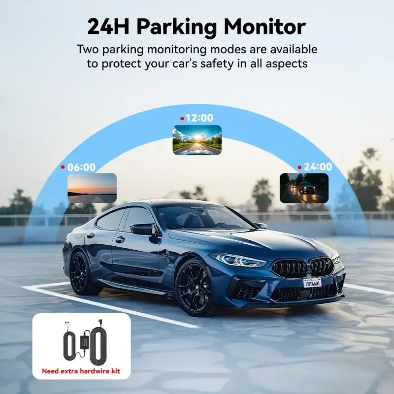 REDTIGER A6 3 Kanallik Dash Cam, 2,5K+1080P+1080P, WiFi va GPSli Uch Kanallik Dash Cam, 64GB Karta ega Uch Kanallik Dash Kamera, Siklli Yozuv, Tun Ko'rish, Qora - 2