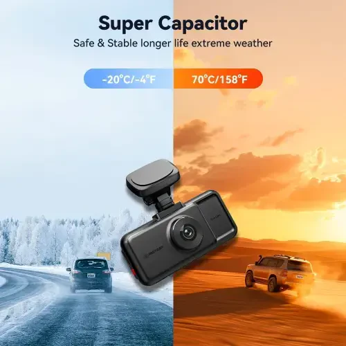 REDTIGER A6 3 Kanallik Dash Cam, 2,5K+1080P+1080P, WiFi va GPSli Uch Kanallik Dash Cam, 64GB Karta ega Uch Kanallik Dash Kamera, Siklli Yozuv, Tun Ko'rish, Qora - 7