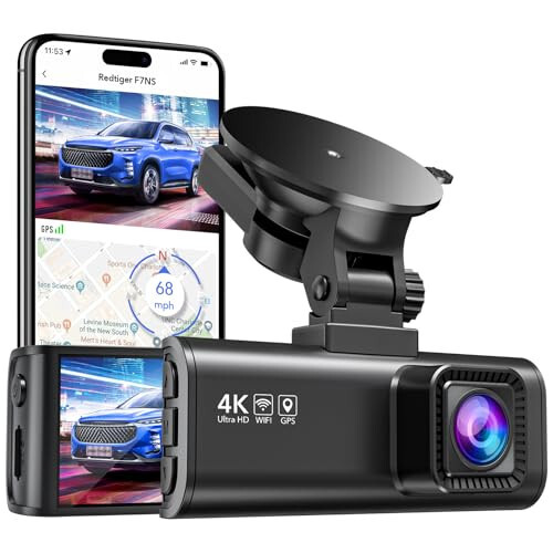 REDTIGER Araba Dash Cam, 4K UHD 2160P Araba Kamerası Ön, Wi-Fi GPS, 3.18