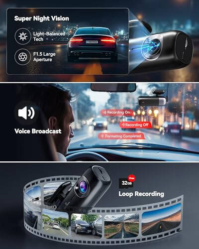 REDTIGER F9 Ön ve Arka 1080P 4K Dash Cam, 32GB Kartlı WiFi GPS Araç Kamerası, Çift Dash Kamera, Döngü Kaydı, Gece Görüşü, Park Modu, Akıllı Uygulama Kontrolü, Maksimum 256GB Destek - 16