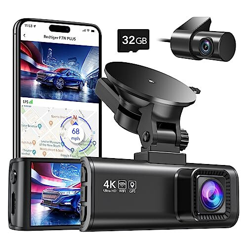 REDTIGER Ön Arka Dash Cam, 4K/2.5K Full HD Araba Dash Kamerası, Ücretsiz 32GB Kart, Dahili Wi-Fi GPS, 3.16” IPS Ekran, Gece Görüşü, 170° Geniş Açı, WDR, 24 Saat Park Modu - 10