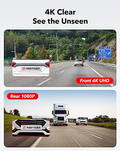 REDTIGER Ön Arka Dash Cam, 4K/2.5K Full HD Araba Dash Kamerası, Ücretsiz 32GB Kart, Dahili Wi-Fi GPS, 3.16” IPS Ekran, Gece Görüşü, 170° Geniş Açı, WDR, 24 Saat Park Modu - 11