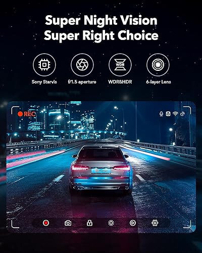 REDTIGER Ön Arka Dash Cam, 4K/2.5K Full HD Araba Dash Kamerası, Ücretsiz 32GB Kart, Dahili Wi-Fi GPS, 3.16” IPS Ekran, Gece Görüşü, 170° Geniş Açı, WDR, 24 Saat Park Modu - 14