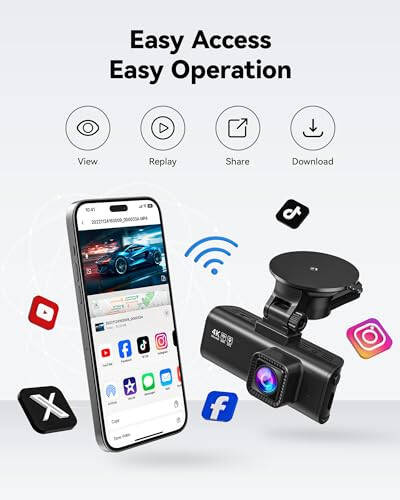 REDTIGER Ön Arka Dash Cam, 4K/2.5K Full HD Araba Dash Kamerası, Ücretsiz 32GB Kart, Dahili Wi-Fi GPS, 3.16” IPS Ekran, Gece Görüşü, 170° Geniş Açı, WDR, 24 Saat Park Modu - 4