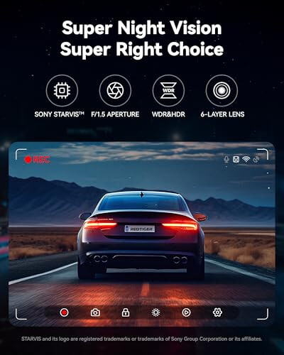 REDTIGER Ön Arka Dash Cam, 4K/2.5K Full HD Araba Dash Kamerası, Ücretsiz 32GB Kart, Dahili Wi-Fi GPS, 3.16” IPS Ekran, Gece Görüşü, 170° Geniş Açı, WDR, 24 Saat Park Modu - 8