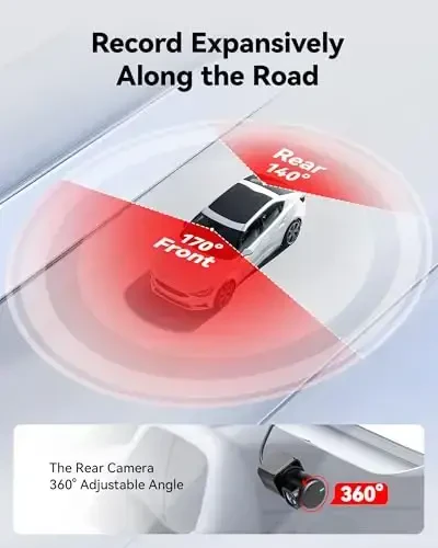 REDTIGER Dash Cam Front Rear, 4K/2.5K Full HD Dash Camera for Cars, Included 32GB Card, Built-in Wi-Fi GPS, 3.16” IPS Screen, Night Vision, 170°Wide Angle, WDR, 24H Parking Mode(F7NP) - 5